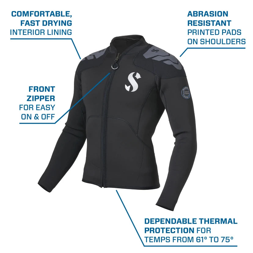 Scubapro Mens Everflex Yulex 3mm Long Sleeve Jacket