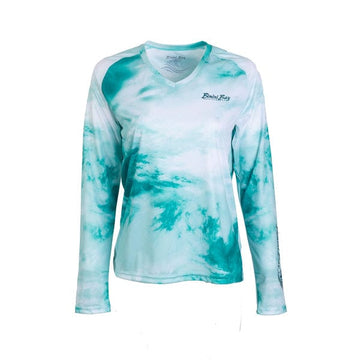 Bimini Bay Women's Deep Mindscape Aqua Long Sleeve S