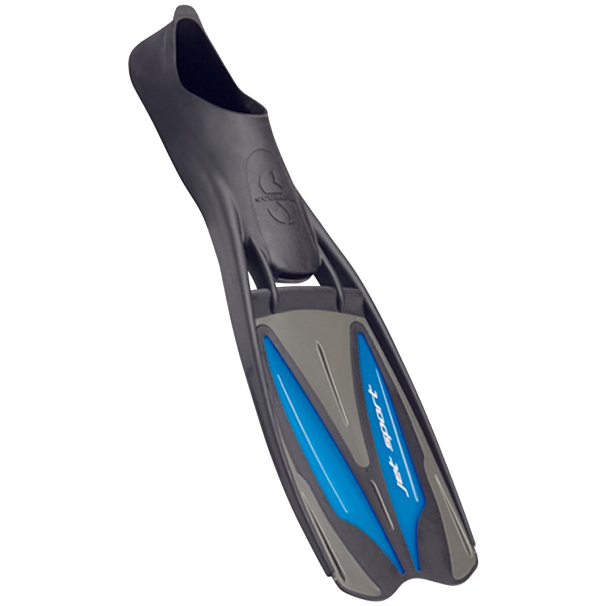 Scubapro Jet Sport Full Foot Diving Fin - Black/Gray/Blue - 8